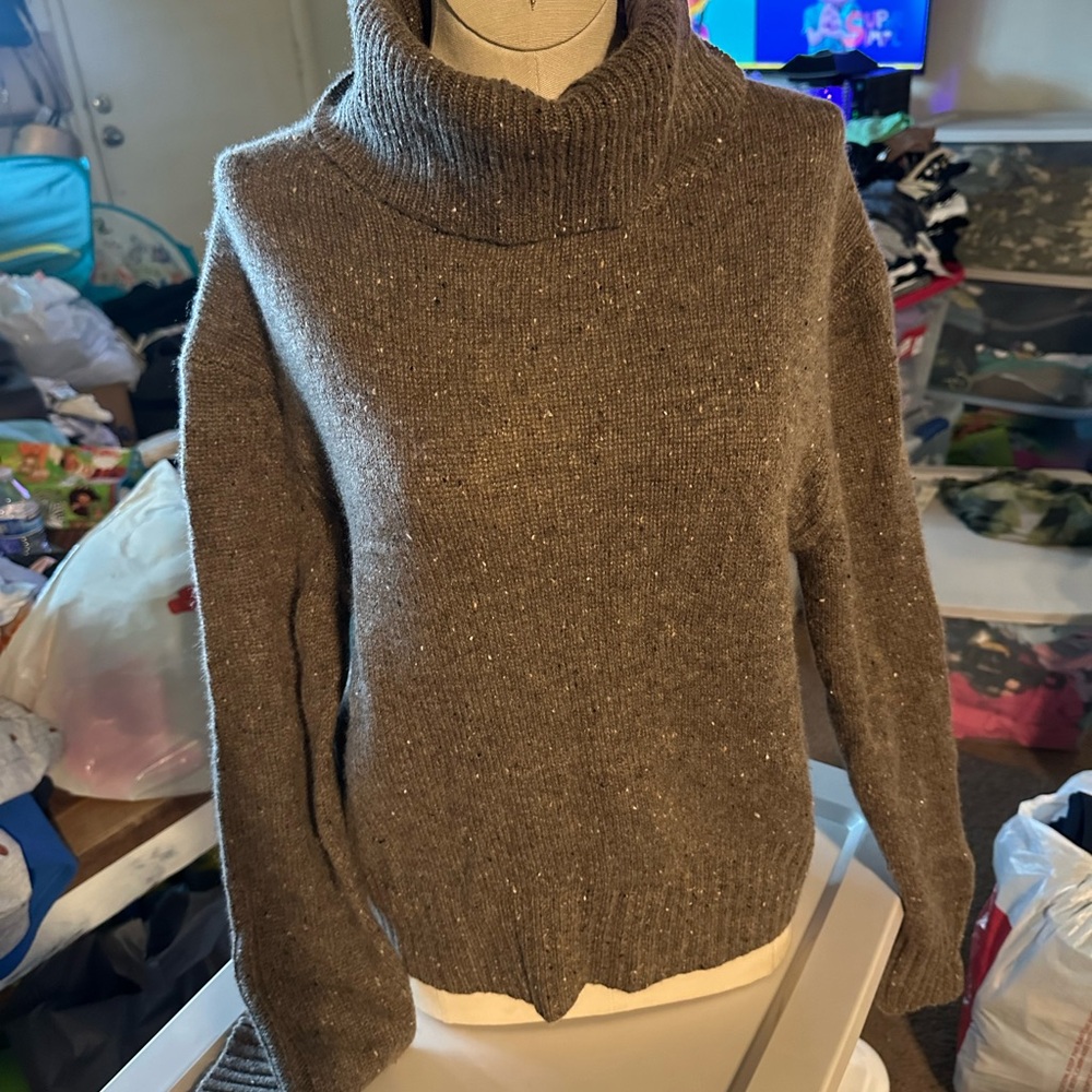 360 Cashmere Cozy Brown Turtleneck Sweater
